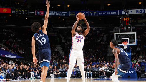 季前赛-恩比德复出14+7+8 埃奇库姆26+6+5断 76人击退森林狼